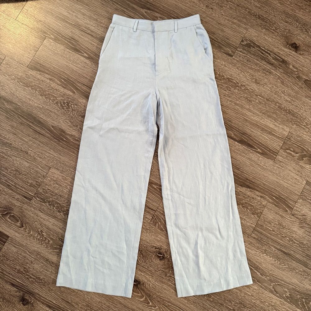 Enza Costa French Linen Wide Leg Trouser New